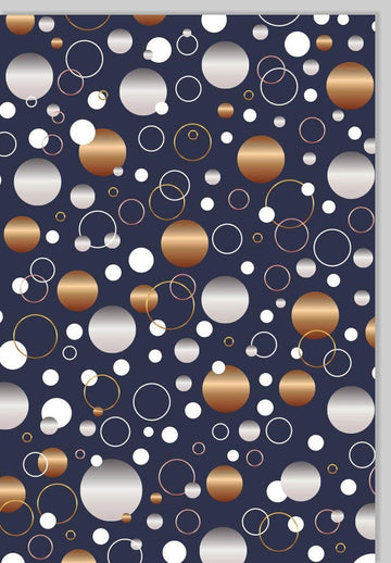 Blankokarte edel Gutsch Design mit Kupfer und Silber Kreisen