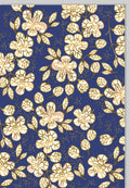 Blankokarte in Blau mit Goldfolie und Blüten - Elegante Grußkarte für jeden Anlass