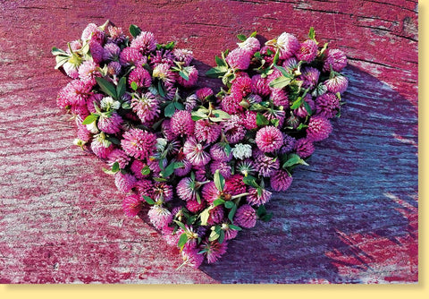 Blankokarte mit Herz & Blumen - Perfekt für Liebe, Einladungen, Dankeschön, Muttertag & Valentinstag