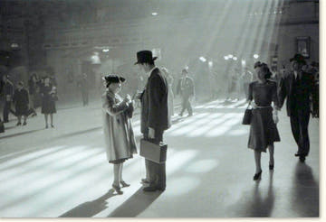Blankokarte Reise - Thema: Stilvolle "Grand Central Station New York" in Schwarz - Weiß mit Vintage Flair & Architektur für urbane Grüße