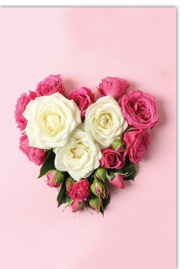 Blankokarte Rosenherz Design für Muttertag, Valentinstag & Hochzeit, Naturmotiv Frühlings-/Sommerglückwünsche