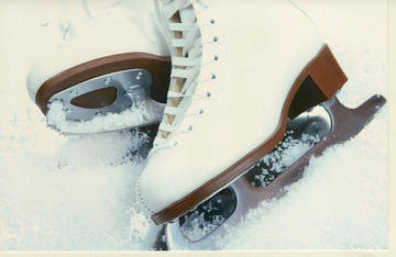 Blankokarte Schlittschuhe mit Wintermotiv – Kreative Grüße für jeden Anlass