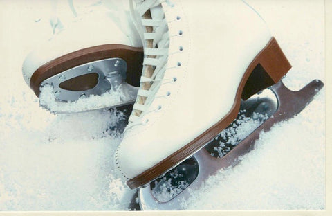 Blankokarte Schlittschuhe mit Wintermotiv – Kreative Grüße für jeden Anlass