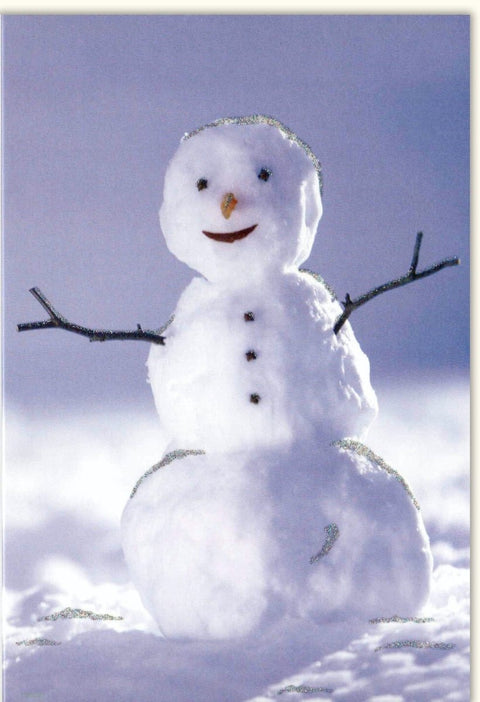Blankokarte Winterzauber: Schneemann - Motiv für festliche Grüße und saisonale Wünsche