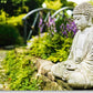Blankokarte "Zen - Garten Ruhe": Blumen & Buddha für Meditation, Naturdesign fördert Harmonie & Frieden, ideal für Wellness & Gartenkunst