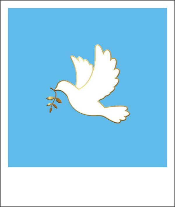 Blankopostkarte Friedenstaube mit Goldfolie - Elegante Grußkarte für jeden Anlass