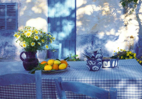 Blankopostkarte Gartenmotiv: Blue Still - Life – Kreative Grüße für jeden Anlass