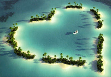 Blankopostkarte Heart Island – Einzigartiges Design für jeden Anlass