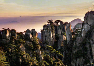 Blankopostkarte Huangshan Mountain, Anhui, China – Einzigartige Landschaftsaufnahme