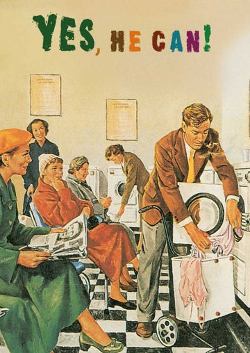 Blankopostkarte im Retro - Stil "Yes, he can" – Einzigartige Karte für jeden Anlass