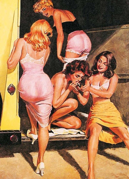 Blankopostkarte: Kreatives Design "Pulp Attack" für individuelle Grüße