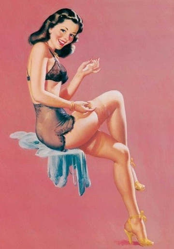 Blankopostkarte mit pinkem Hintergrund: Pin Up Design