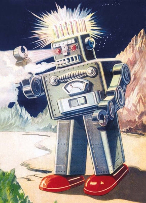 Blankopostkarte: Space Man mit Zigarette - Einzigartiges Design für kreative Grüße