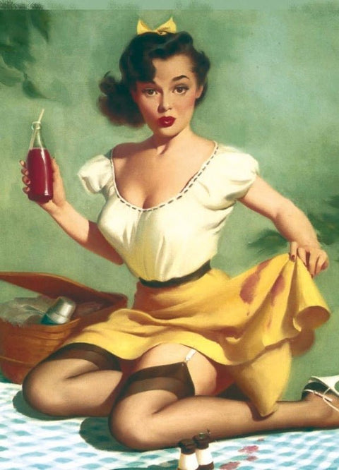 Blankopostkarte: Verführerisches Pin Up Motiv für kreative Grüße