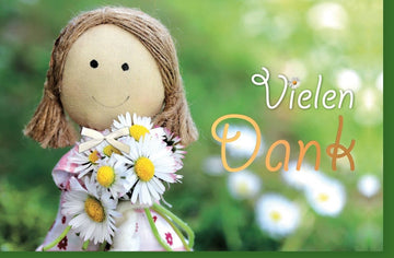 Blumige Danksagungskarte - Handgeschriebenes Dankeschön für Hochzeit, Geburtstag & besondere Momente