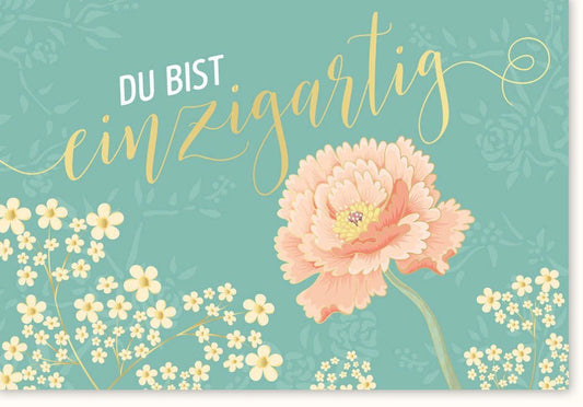 Blumige Grußkarte: Einzigartige Karte für Liebe, Freundschaft & Wertschätzung