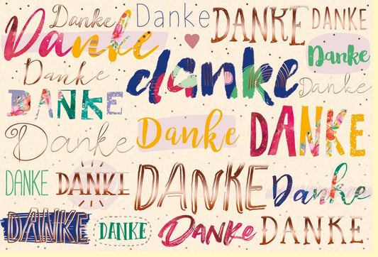 Dankeskarte Elegant | Handgeschriebene Schrift auf Zuckerrohrpapier, Roségoldfolie | Moderne Karte für Frauen, Rosa - Anlass Danksagung