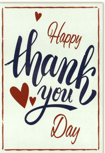 Dankeskarte "Thank You Day" - Herzliche Grußkarte mit Liebe & Handschrift für Wertschätzung, Freundschaft & Beziehung, Perfektes Geschenk