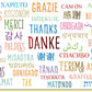 Danksagungskarte Danke in vielen Sprachen bunte Grußkarte hochwertiges Papier für persönliche Dankesworte Doppelkarte