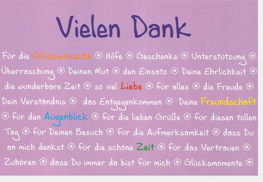 Danksagungskarte – Herzliche Worte der Wertschätzung und Freundschaft für jeden Anlass