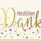 Danksagungskarte Herzlichsten Dank mit bunten Herzen Doppelkarte hochwertiges Papier liebevoll gestaltet für persönliche Grüße