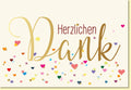 Danksagungskarte Herzlichsten Dank mit bunten Herzen Doppelkarte hochwertiges Papier liebevoll gestaltet für persönliche Grüße