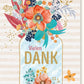 Danksagungskarte mit Aquarell - Blumen und Streifen - Farbenfrohe Grußkarte für besondere Anlässe, Handlettering - Design, Ausdruck von Dankbarkeit