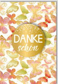 Danksagungskarte mit Schmetterlingen & Goldakzenten – Edle Karte für besondere Anlässe, Premium Geschenkkarte