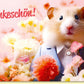 Danksagungskarte mit süßem Hamster im Anzug und Blumen Motiv liebevoll gestaltete Doppelkarte zum Danke sagen für Freunde und Familie