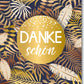 Danksagungskarte "Natur Pur" - Dezentes Design mit Gold, Grüne Blätter & Zweige, Moderne Karte für Feierlichkeiten und Anlässe