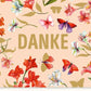 Danksagungskarten Naturdesign - Blumige Dankeskarte mit Schmetterlingen für Wertschätzung und Anerkennung
