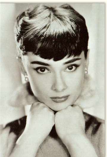 Elegante Blankokarte für Geburtstag, Einladung & Beileid – Vintage Filmstar Portrait in Schwarz - Weiß, Retro Schauspielerin Diva