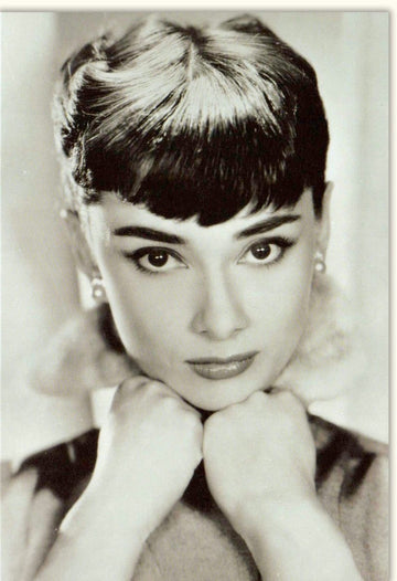 Elegante Blankokarte für Geburtstag, Einladung & Beileid – Vintage Filmstar Portrait in Schwarz - Weiß, Retro Schauspielerin Diva