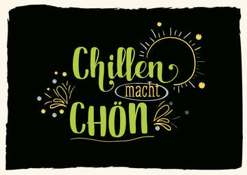 Entspannungskarte: Humorvolle Postkarte für Chillen - Liebhaber mit grünem Spruch auf Schwarz, perfektes Geschenk für Freunde und Familie