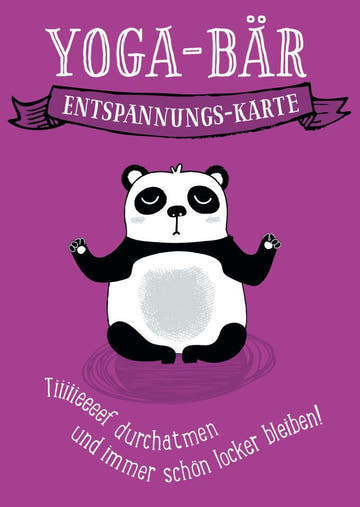 Entspannungskarte YOGA - BÄR mit inspirierendem Spruch - Postkarten - Sprüche für ruhige Momente