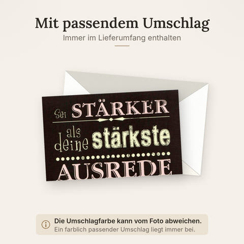Ermutigungskarte für besondere Anlässe: Inspirierende Spruchkarte mit positiver Lebensweisheit - Geschenk zur Stärkung & Motivation