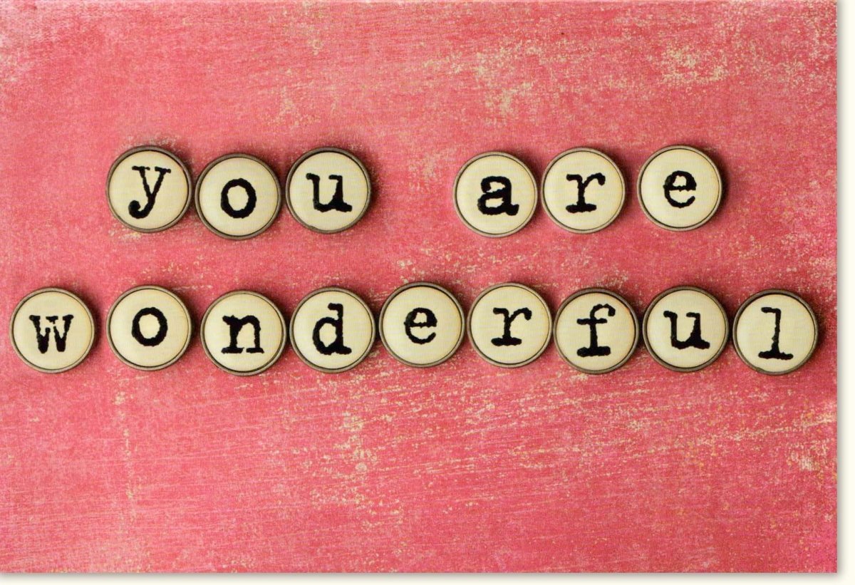 Ermutigungskarte "You Are Wonderful" - Liebe & Freundschaft, Wertschätzung für besondere Anlässe im Retro Vintage Design