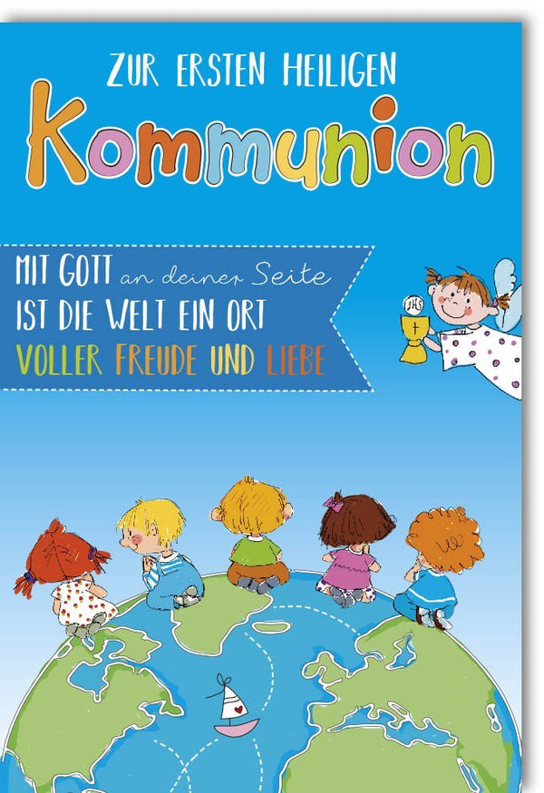 Erstkommunion Karte für Kinder - Segenswünsche zur Heiligen Kommunion, Liebevolle Motive und Christliche Festlichkeit