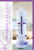Erstkommunion Karte mit Kerzenmotiv - Spirituelle Grüße zur Feier des Sakraments, Christliche Einladung & Besinnliche Festlichkeit