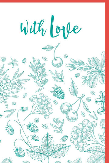Feierliche Grußkarte: Blumen & Beeren Design, Naturillustration, Handgeschriebener Schriftzug für besondere Anlässe & Geschenke