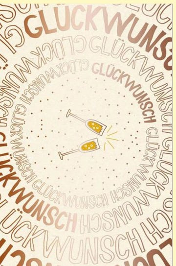 Feierliche Grußkarte – Nachhaltiges Zuckerrohrpapier, Elegantes Sektglas - Design, Beige, Perfekt für gesellige Anlässe mit Familie und Freunden