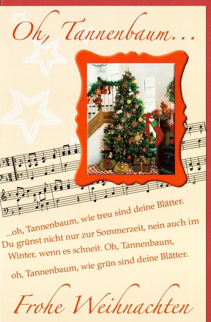 Festliche Weihnachtsgrußkarte mit dem Klassiker "Oh Tannenbaum"