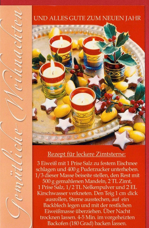 Festliche Weihnachtsgrußkarte mit köstlichem Zimtstern - Rezept