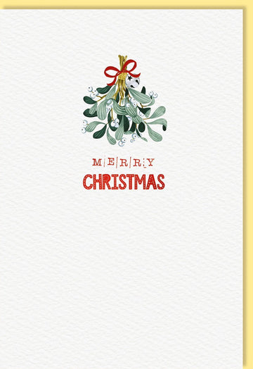 Festliche Weihnachtskarte mit Mistelzweig - Motiv - Traditioneller Gruß auf Naturkarton, Recycelbar, Winterliche Pflanzenmotive