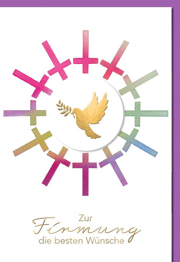 Firmungskarte - Spirituelle Grüße mit Taube zur Konfirmation, Segenswünsche für kirchliche Feierlichkeiten