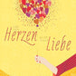 Freundschafts - Postkarte: Herzliche Grüße mit Liebe und Herz - Luftballons, hochwertige Sprüche
