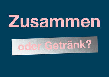 Freundschafts - Postkarte: Humorvolle Typografie in Blau & Rosa, Witziger Spruch, Perfektes Geschenk