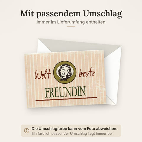 Freundschaftskarte für Beste Freundin - Vintage Retro Design, Einzigartige Glückwünsche, Stilvolle Geschenkidee zur Freundschaftsfeier