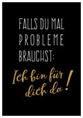 Freundschaftskarte Ich bin für dich da stilvolle Postkarte schwarz gold Aufmunterung Unterstützung Freundschaft Geschenk Karte