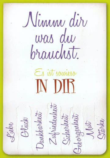 Freundschaftskarte mit inspirierendem Spruch: Nimm dir, was du brauchst